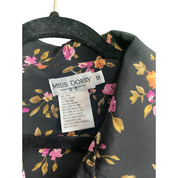 Vintage MISS DORBY Button Down Maxi Dress Floral Print w/Ties Size 12 Cottage - Picture 3 of 14